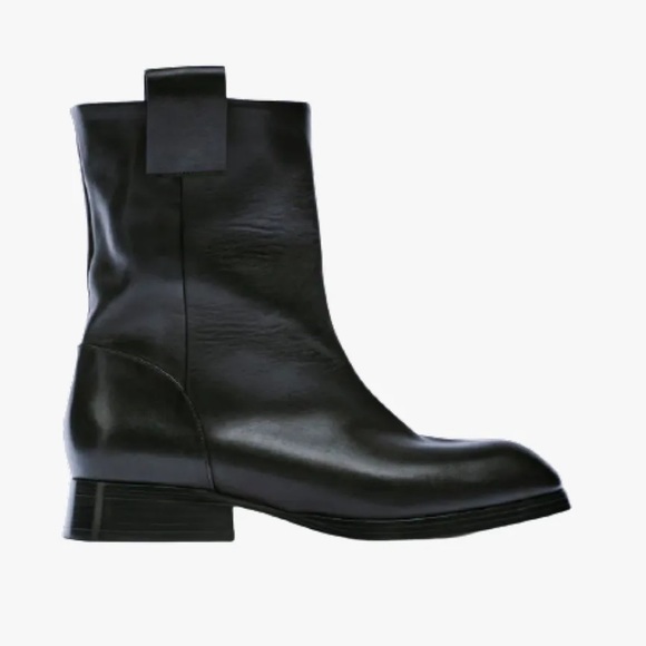 Zara Shoes - NEW Zara x Charlotte Gainsbourg Collection Low Heel Leather Ankle Boots